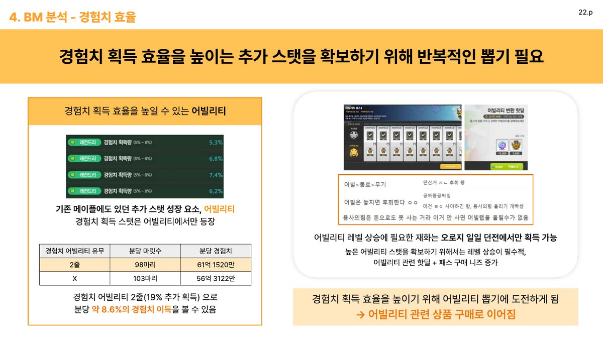경험치 어빌리티 효율